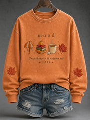 Women's Mood Cozy Chapters & Autumn Tea Regular Sweatshirt