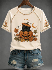 Women's Autumn Halloween Printed T-shirt
