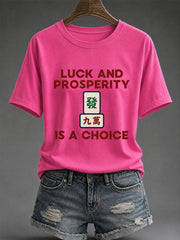 Women's Mahjong Print Casual T-Shirt