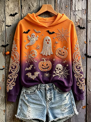 Women's Halloween Printed Regular Sweatshirt