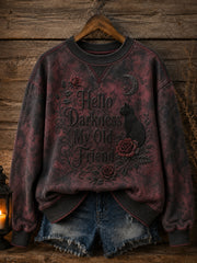 Women’s Hello Darkness My Old Friend Halloween Print Sweatshirt