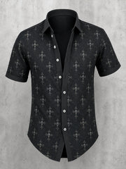 Men's Gothic Skull Cross Shirt