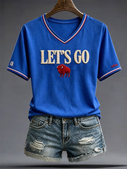 Women's Football Lover Bulls Buffalo Art Printed T-shirt