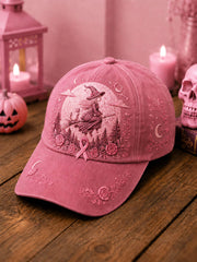 Breast Cancer Awareness Halloween Witch-Themed Casual Unisex Hat