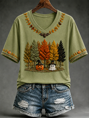 Women's Halloween In The Fall Short-sleeved T-shirt