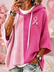 Women's Breast Cancer Awareness Pink Colorblock Hoodies