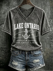 Women’s Lake Ontario Printed Casual T-Shirt
