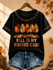 Women's Fall Is My Favorite Color Printed short-sleeved T-shirt