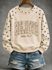 Women's BELIEVE Print Casual Sweatshirt