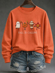 Women's 'Fall Is Calling' Printed Casual Sweatshirt