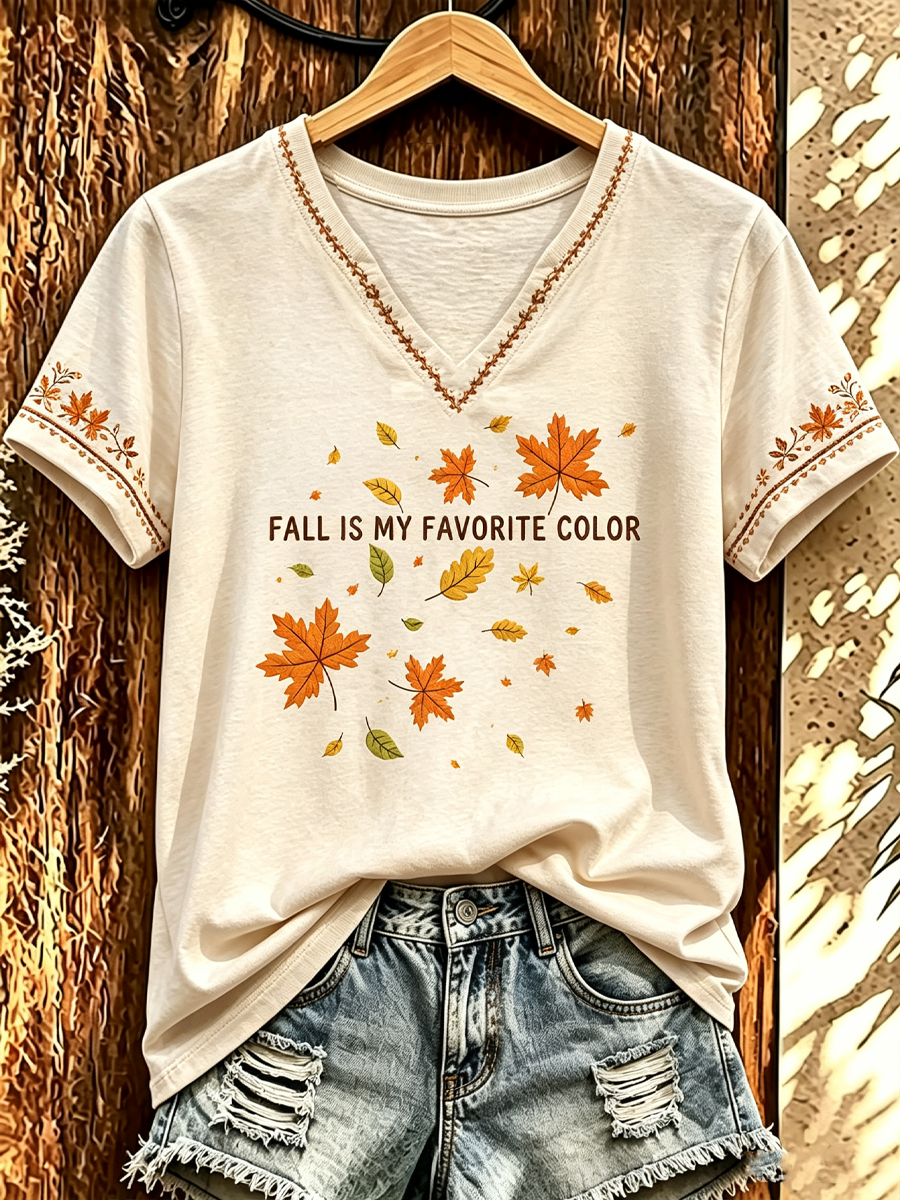 Women's FALL IS MY FAVORITE COLOR short-sleeved T-shirt
