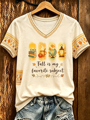 Women's FALL IS MY FAVORITE SUBJECT short-sleeved T-shirt