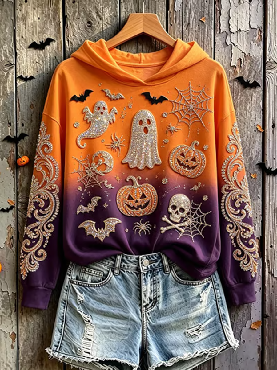Women's Halloween Printed Regular Sweatshirt
