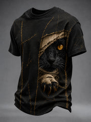 Men's Halloween Gothic Bandage Black Cat Art Short-Sleeve T-shirt