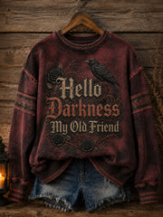 Women’s Hello Darkness My Old Friend Halloween Print Sweatshirt