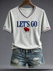 Women's Football Lover Bulls Buffalo Art Printed T-shirt
