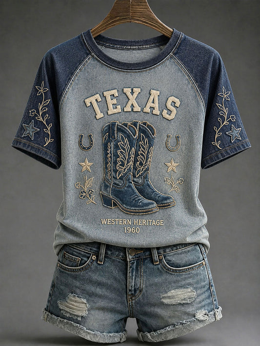 Women's Dallas Football Print Casual T-Shirt