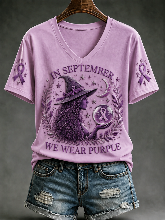 Women's In September We Wear Purple Short-sleeved T-shirt