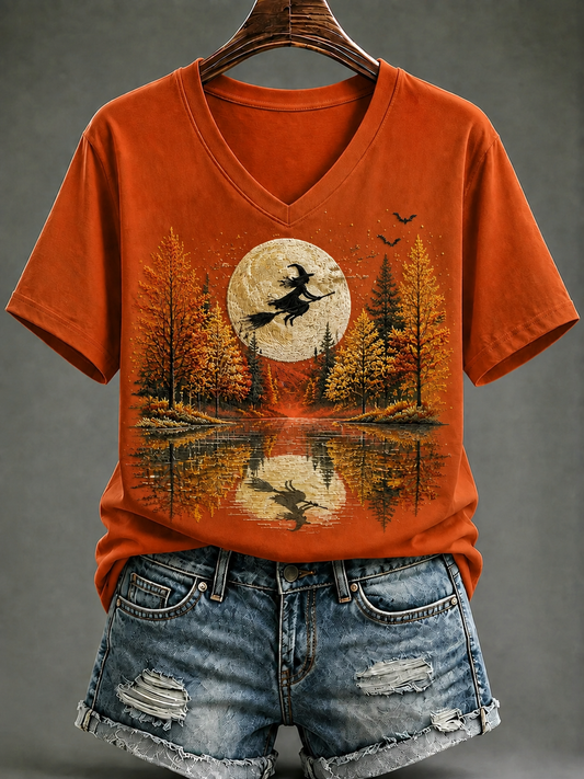Women's Halloween In The Fall Short-sleeved T-shirt