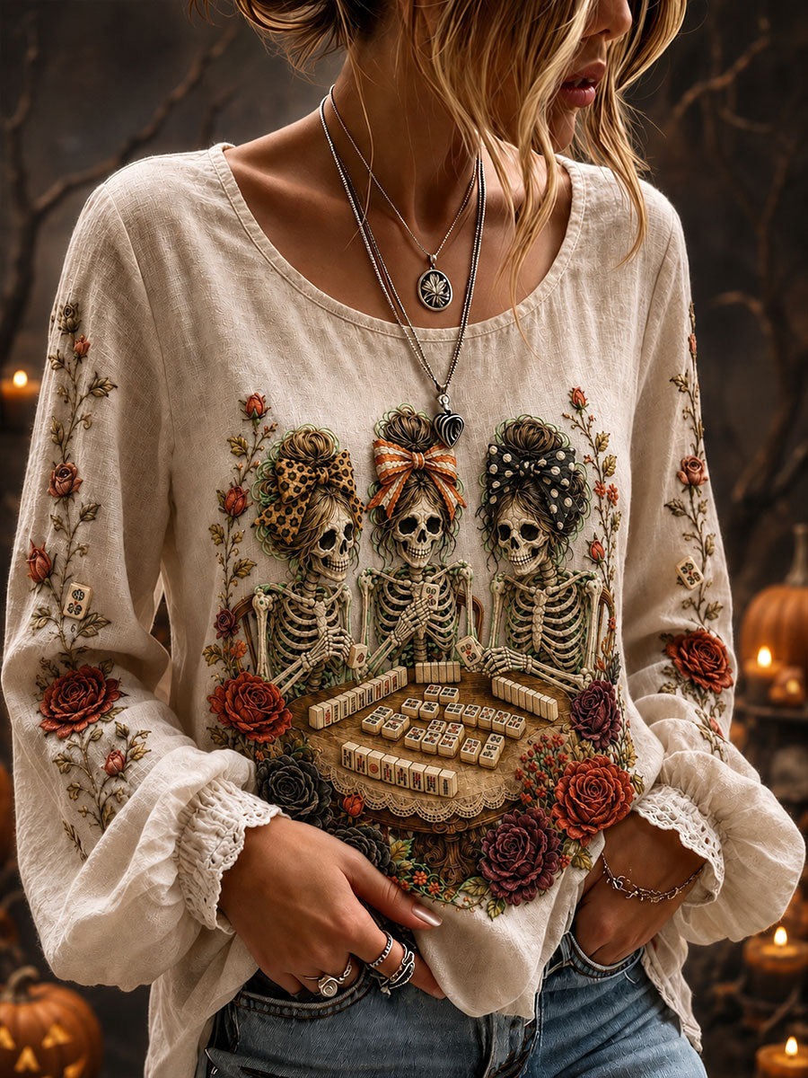 Women's Gothic Halloween Mahjong Tops