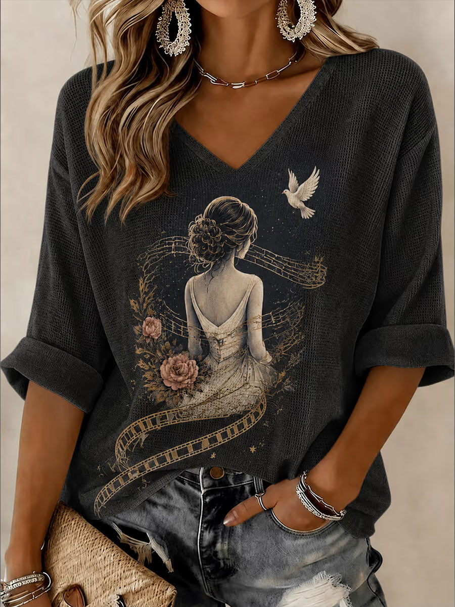 Women's Character Print Waffle T-shirt
