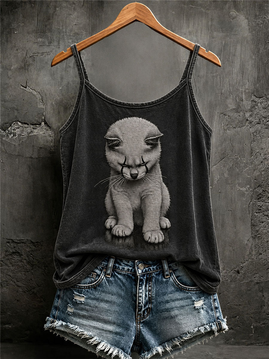 Women's Halloween Evil Cat Casual Vest