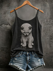 Women's Halloween Evil Cat Casual Vest