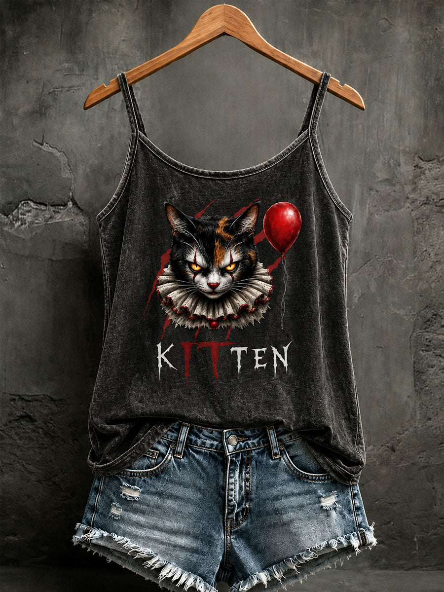 Women's Halloween Evil Cat Casual Vest