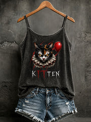 Women's Halloween Evil Cat Casual Vest