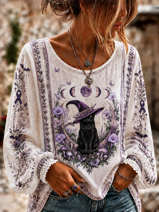 Women's Alzheimer's Awareness Cotton-Linen Shirt
