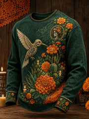 Men's Mexico Day of The Dead Floral Art Printed Sweatshirt