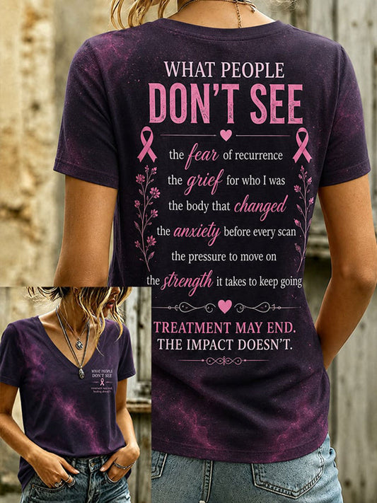 Women's Breast Cancer Awareness Graphic Casual T-Shirt