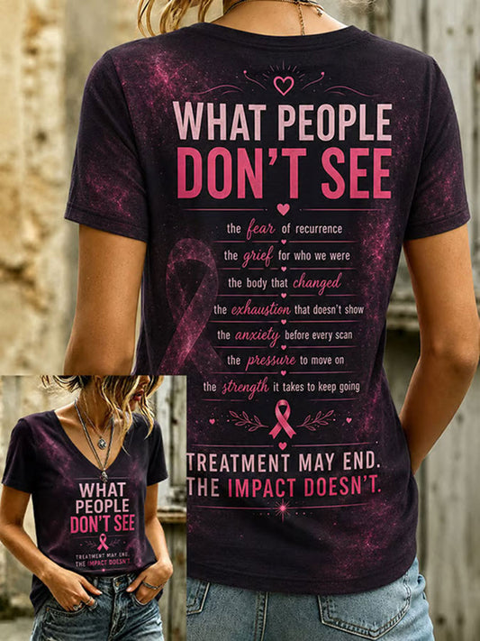 Women's Breast Cancer Awareness Graphic Casual T-Shirt