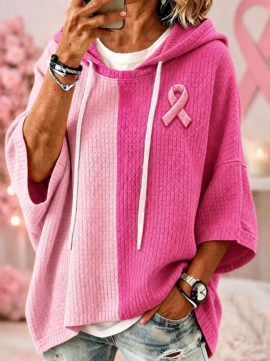 Women's Breast Cancer Awareness Pink Colorblock Hoodies