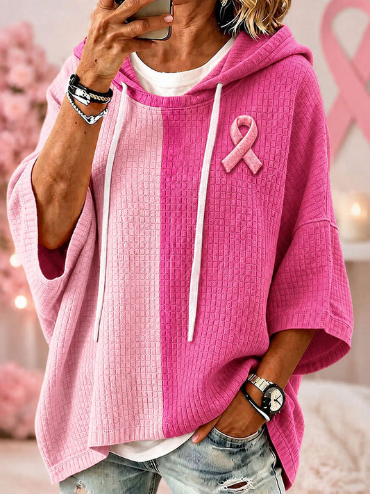 Women's Breast Cancer Awareness Pink Colorblock Hoodies
