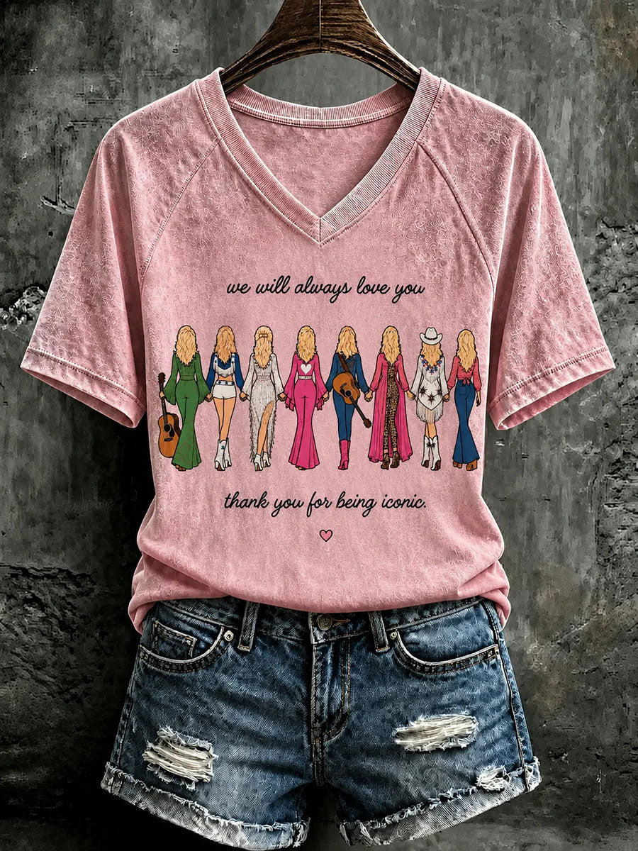 Women's Country Music Print Casual T-Shirt