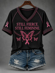 Women's Still Fierce Still Feminine V-neck T-shirt