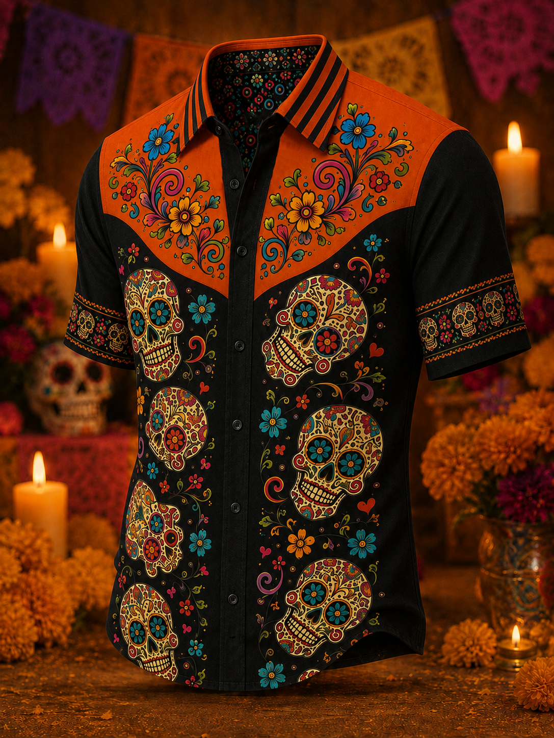 Men's Day Of The Dead Short Sleeve Shirt