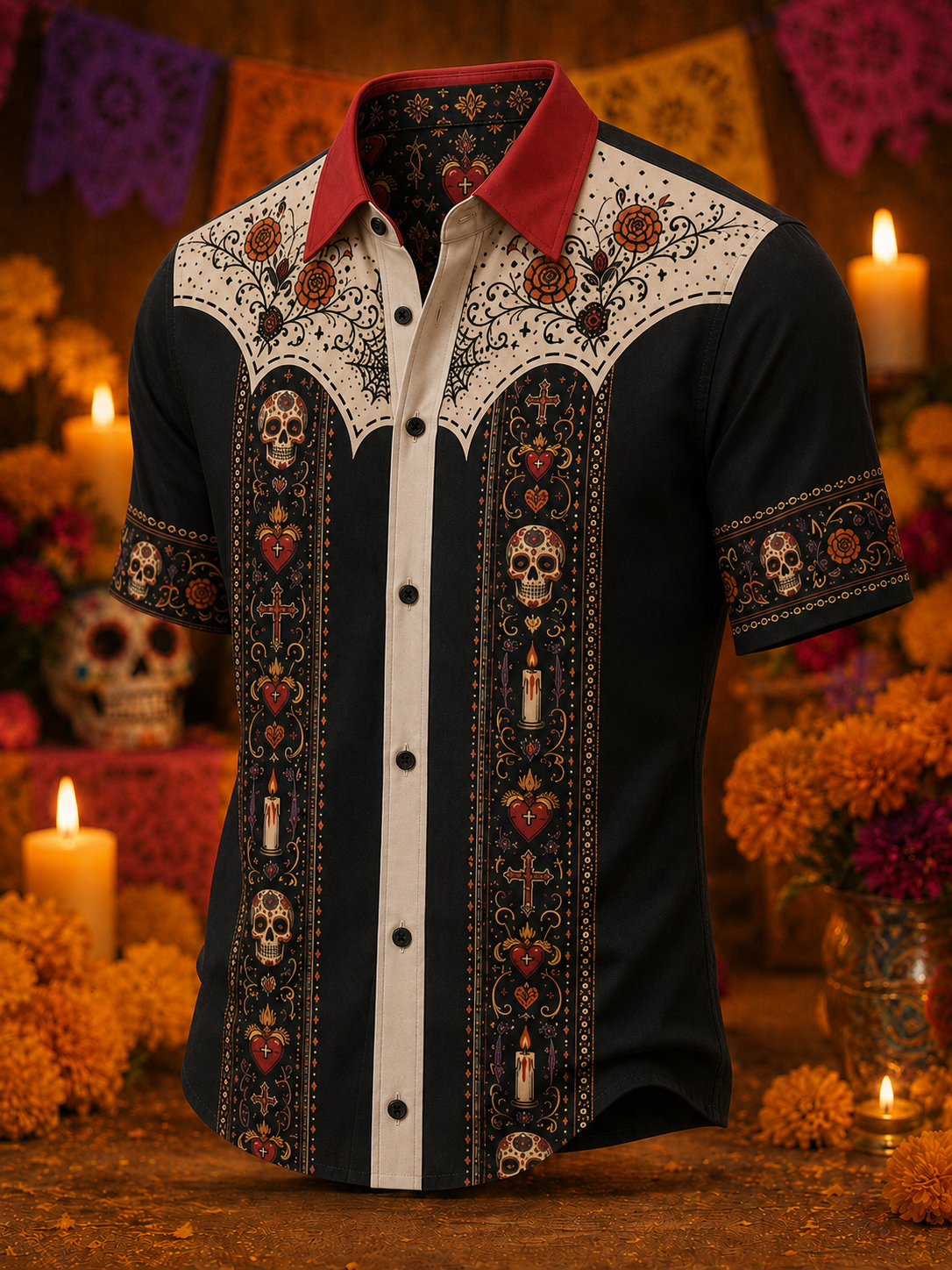 Men's Day Of The Dead Short Sleeve Shirt