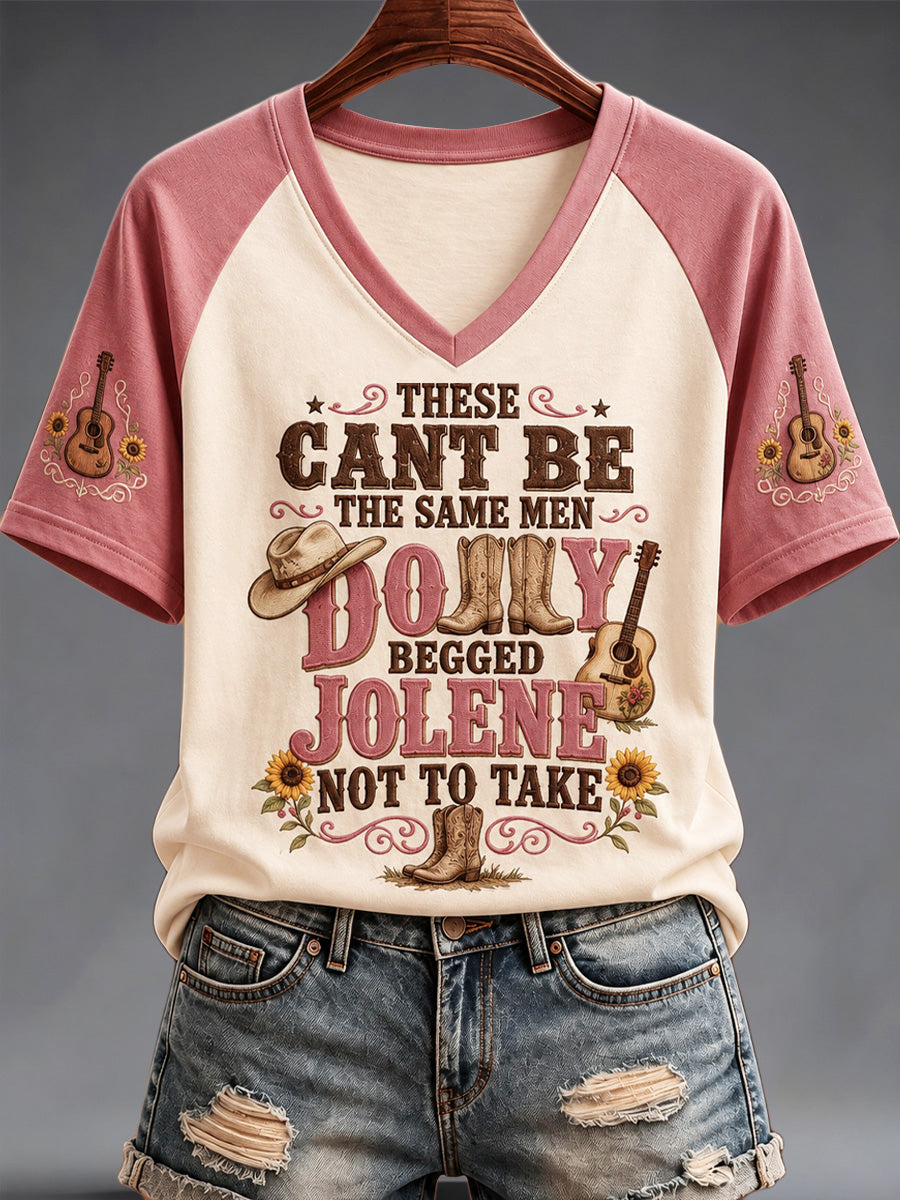 Women's Rip Country Music Lover Queen of Country Print V-Neck Tee