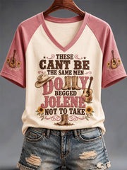 Women's Rip Country Music Lover Queen of Country Print V-Neck Tee