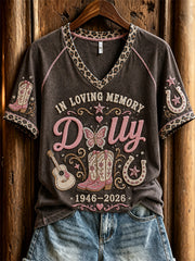 Women's Country Music Legend Print Memorial short-sleeved T-shirt