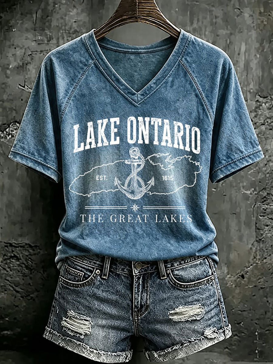Women’s Lake Ontario Printed Casual T-Shirt