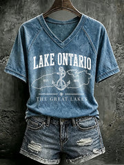 Women’s Lake Ontario Printed Casual T-Shirt