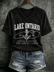 Women’s Lake Ontario Printed Casual T-Shirt