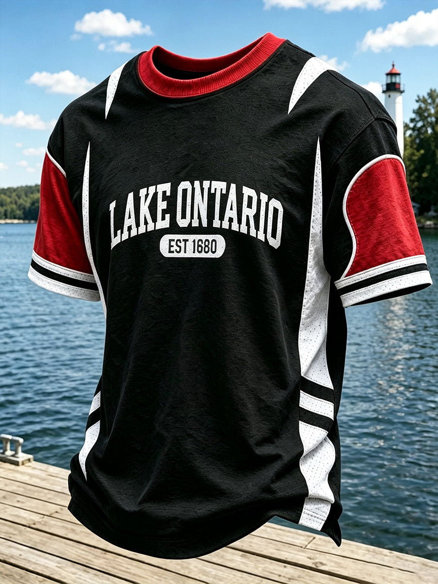 Men's Lake Ontario Casual Art Printed T-Shirt