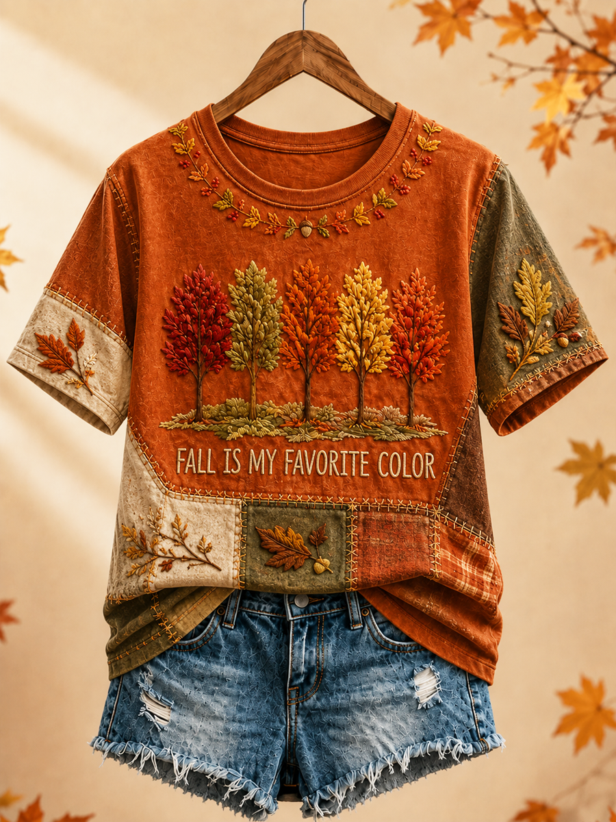Women's Fall Is My Favorite Color Printed short-sleeved T-shirt