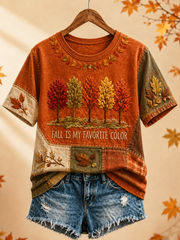 Women's Fall Is My Favorite Color Printed short-sleeved T-shirt