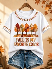 Women's Fall Is My Favorite Color Printed short-sleeved T-shirt