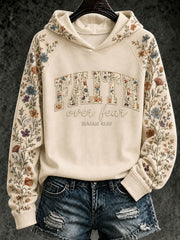 Women’s 'Faith Over Fear' Printed Casual Hoodie